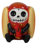 Furrybones Frank The Wiener Hotdog Bun With Ketchup Bottle Furry Bone Figurine