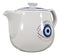 White Gothic Alchemy Porcelain Wicca Evil Eye Of Providence Protection Tea Pot