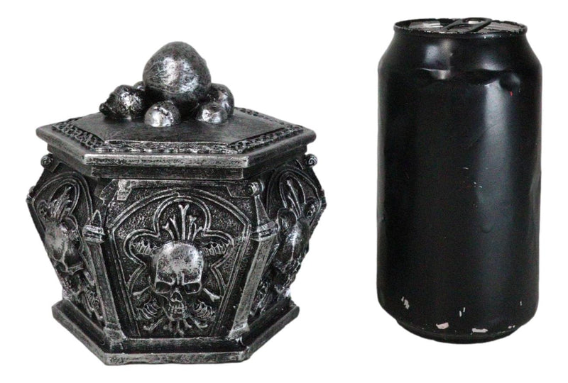 Gothic Celtic Knotwork Graveyard Skulls And Bones Hexagon Decorative Trinket Box