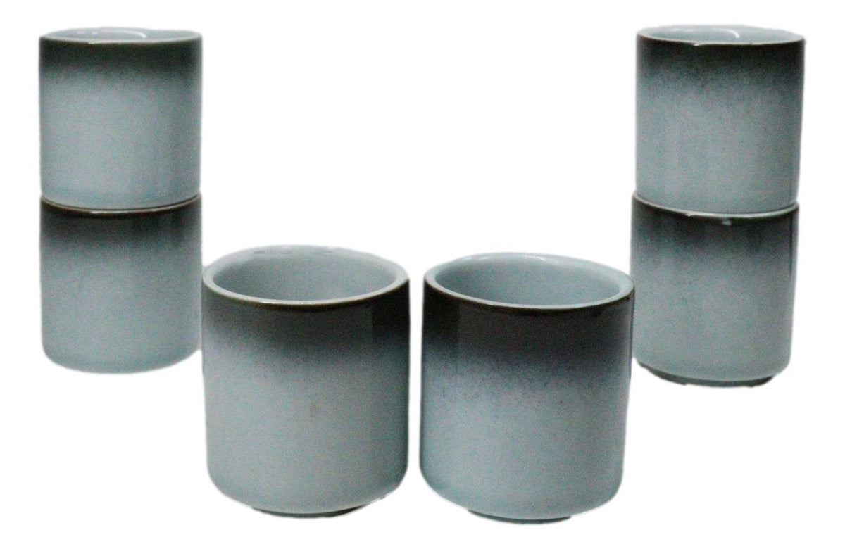 Seikai Blue Ochoko Ceramic Sake Cups 1.5 Oz, Set of 6, Japanese Style Drinkware