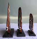Balinese Wood Handicrafts Tropical River Angel Fish Family Set of 3 Figurines