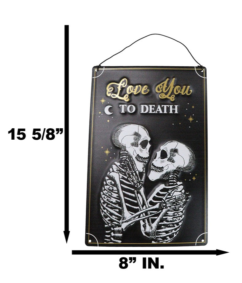 Set Of 2 Love Never Dies Gothic Wedding Love You To Death Metal Wall Signs Decor