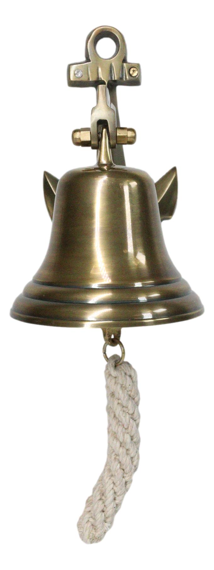 Antiqued Brass Finish Over Aluminum Sailor's Anchor Door Wall Dinner Yard Bell