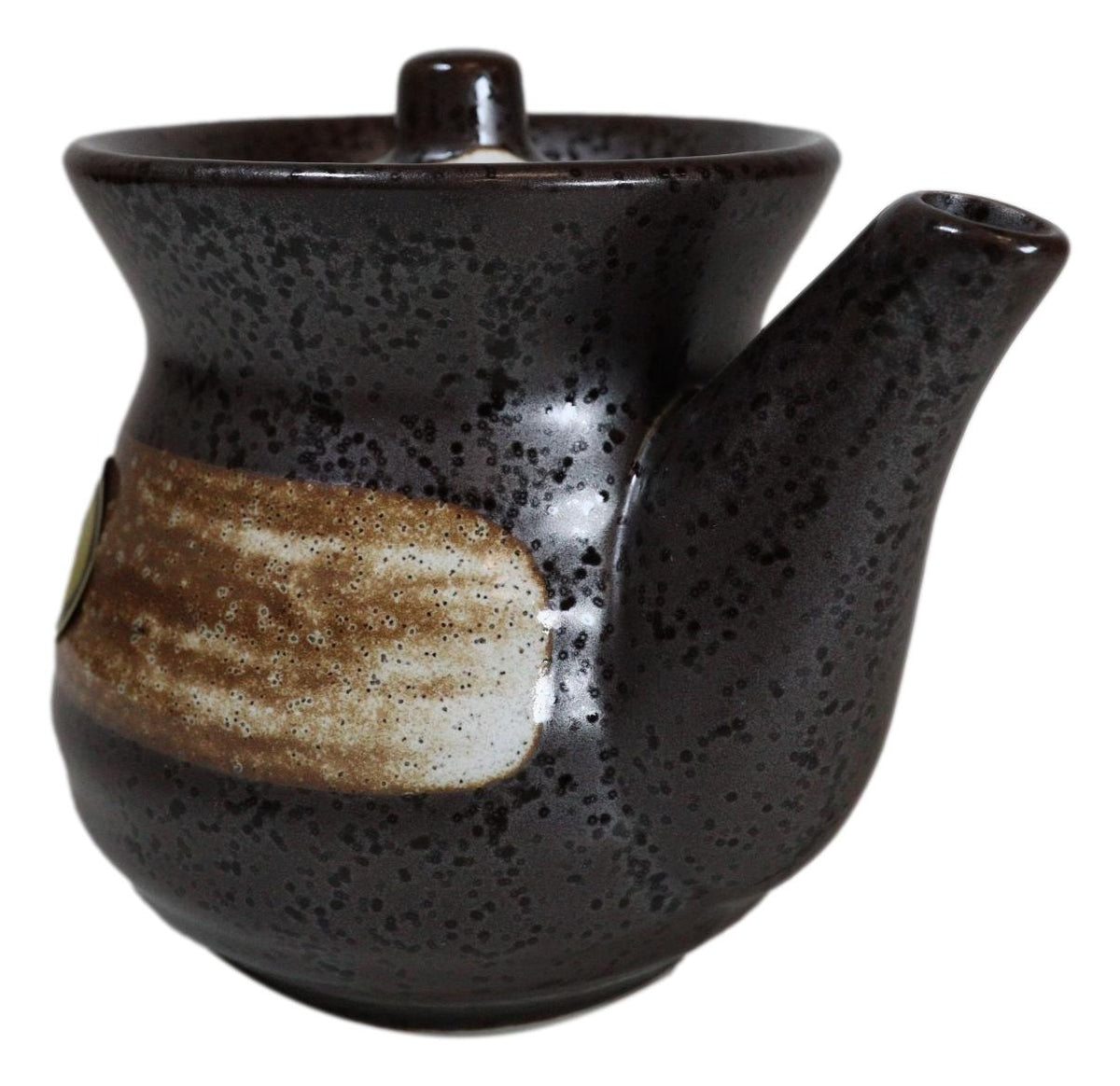 Japanese Black Tenmoku Glazed Porcelain Soy Sauce Oil Vinegar Dispenser Flask
