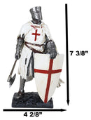 Templar White Cloak Caped Medieval Crusader Axeman Knight At Day's End Figurine