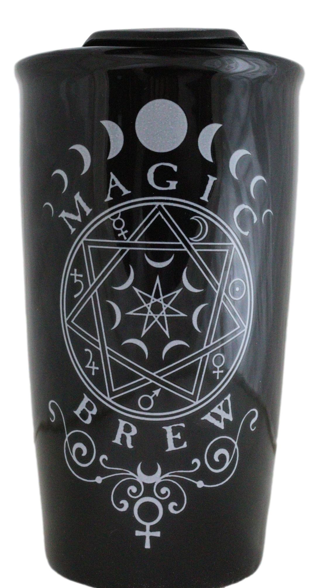 Wicca Witchcraft Phases Of The Moon Magic Brew Ceramic Travel Mug Coffee Tea Cup