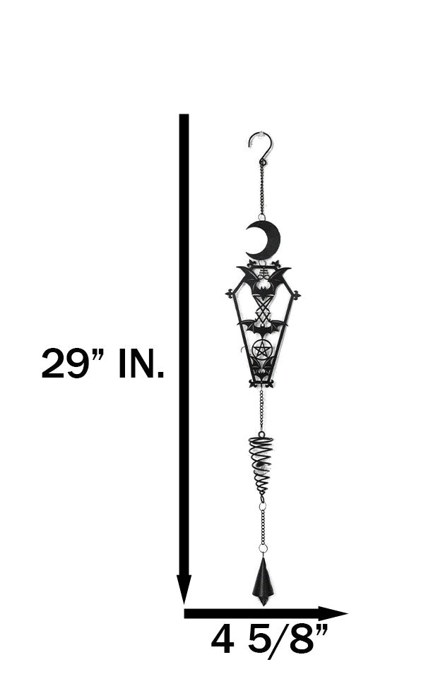 Macabre From The Crypt Vampire Coffin Moon Bats Spiral Wall Hanging Decoration
