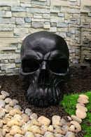 Graveyard Gothic Memento Mori Giant Oversized Sinister Black Skull Statue 23"L