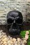 Graveyard Gothic Memento Mori Giant Oversized Sinister Black Skull Statue 23"L