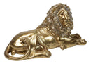Faux Brass Gold African Safari In Regal Pose Lion King of The Jungle Figurine