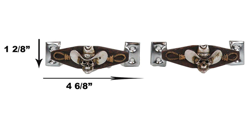 Set of 6 Country Western Cowboy Skull With Gallow Ropes Drawer Handle Bar Pulls