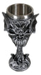 Gothic Vampire Bat Skull With Bats Cave Tower And Celtic Knotwork Wine Goblet