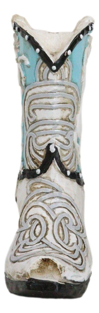 Rustic Country Western Turquoise Prancing Horse Cowboy Boot Piggy Money Bank