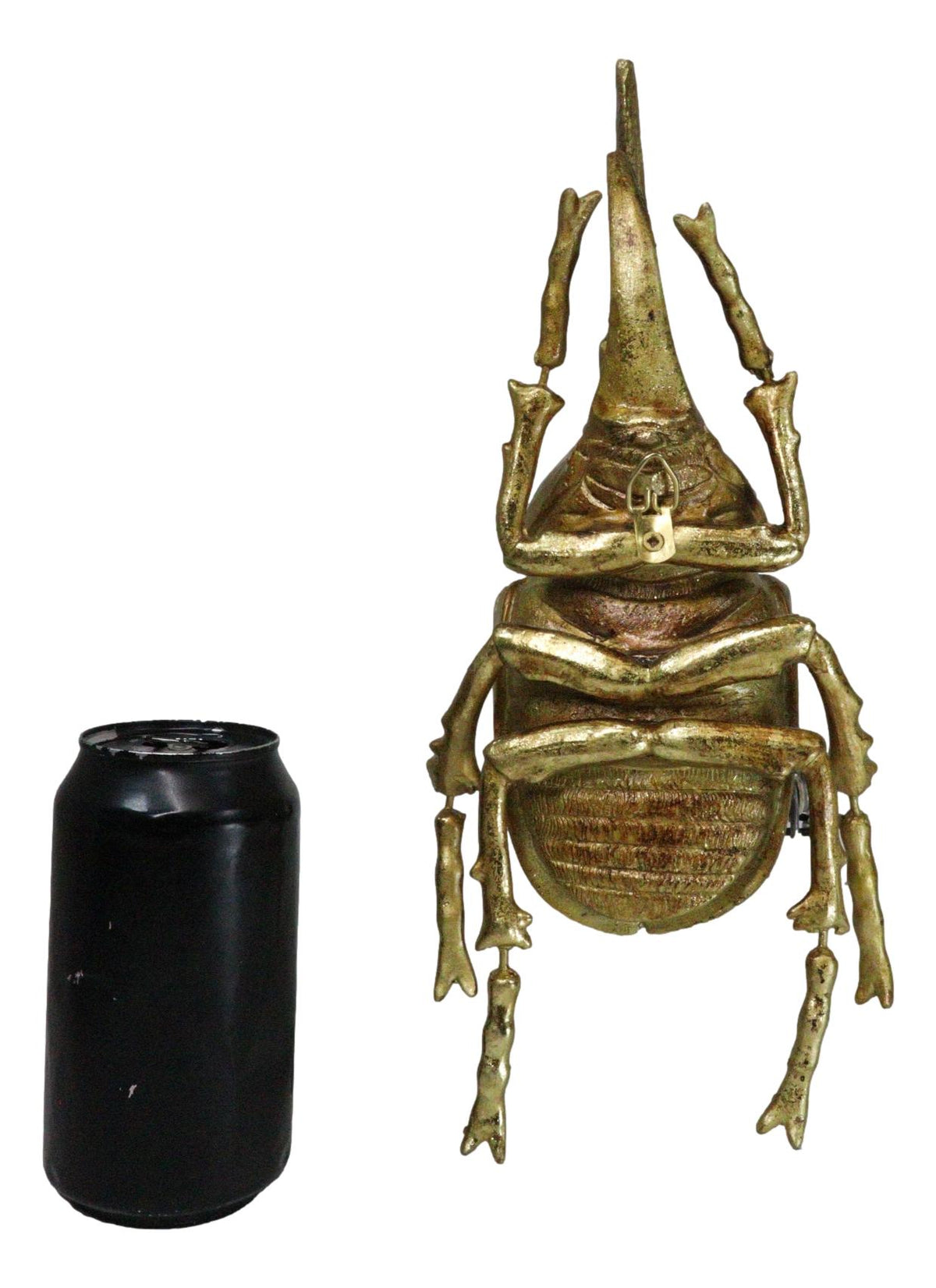 Medium Gold Resin Hercules Rhinoceros Beetle Wall Decor Or Tabletop Figurine