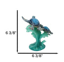 Marine Blue Shelled Sea Turtle Mother and Hatchling Swimming With Waves Figurine