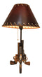 Rustic Western Texas Triple Six Shooter Gun Pistols Desktop Bedside Table Lamp