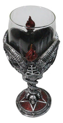 Occultic Sabbatic Goat Baphomet With Pentagram Wine Glass Goblet Drink Beverage Chalice