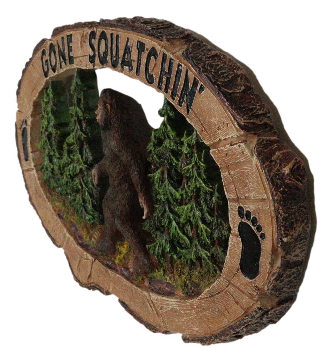 Rustic Forest Sasquatch Big Foot by Pine Trees Gone Squatchin' Wall Decor Plaque