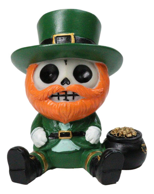 Furry Bones Leppy The Lucky Green Irish Leprechaun Skeleton Gold Pot Figurine