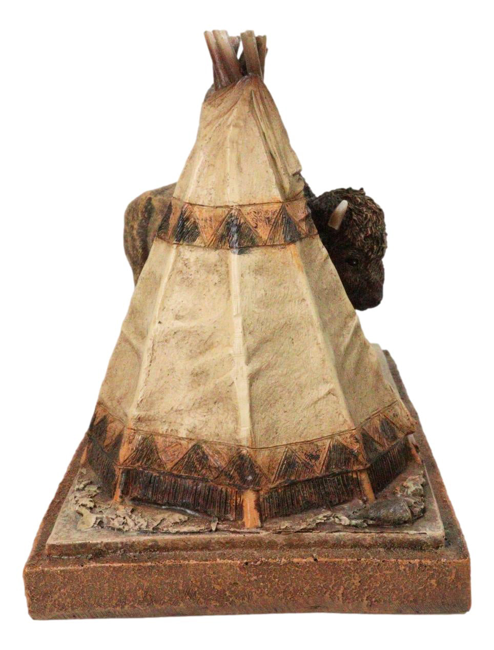 Southwest Legacy Series American Buffalo Prairie Scene Bison & Teepee Figurine