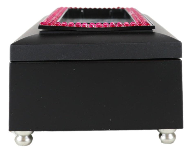 July Month Ruby Birthstone Lightness And Levity Black Musical Trinket Box