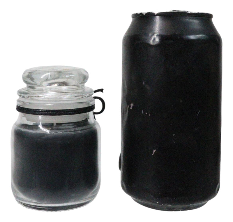 Set of 3 Wicca Halloween Ritual Black Opium Protection Spell Candle in Glass Jar