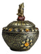 Hindu Vastu Yoga Ganesha Tooled Patterns And Gemstones Decorative Trinket Box