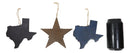 Western Texas Bluebonnet Lone Star State Map Wall Or Tree Ornaments Set of 3