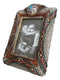 Rustic Southwest Silver Concho Turquoise Gem Tribal Patterns Picture Frame 5"X7"
