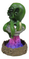 Cthulhu UFO Alien On Spaceship Saucer Moon Crater Backflow Incense Cone Burner