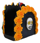 Sugar Skull Day Of The Dead Gothic Rose Lady Catrina Napkin Holder Figurine