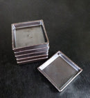 Set Of 6 Black Iron Clay Tetsu Kesho Ceramic Square Condiment Sauce Dishes 2oz