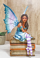 Amy Brown Fantasy Magic Turquoise Ebony Fairy On Books Of Wisdom Figurine