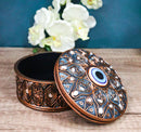 Auspicious Evil Eye Of Providence With Sacred Symbols Round Decorative Box
