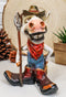 Rustic Western Country Farm Comical Cowboy Horse With Pitchfork Boots Figurine