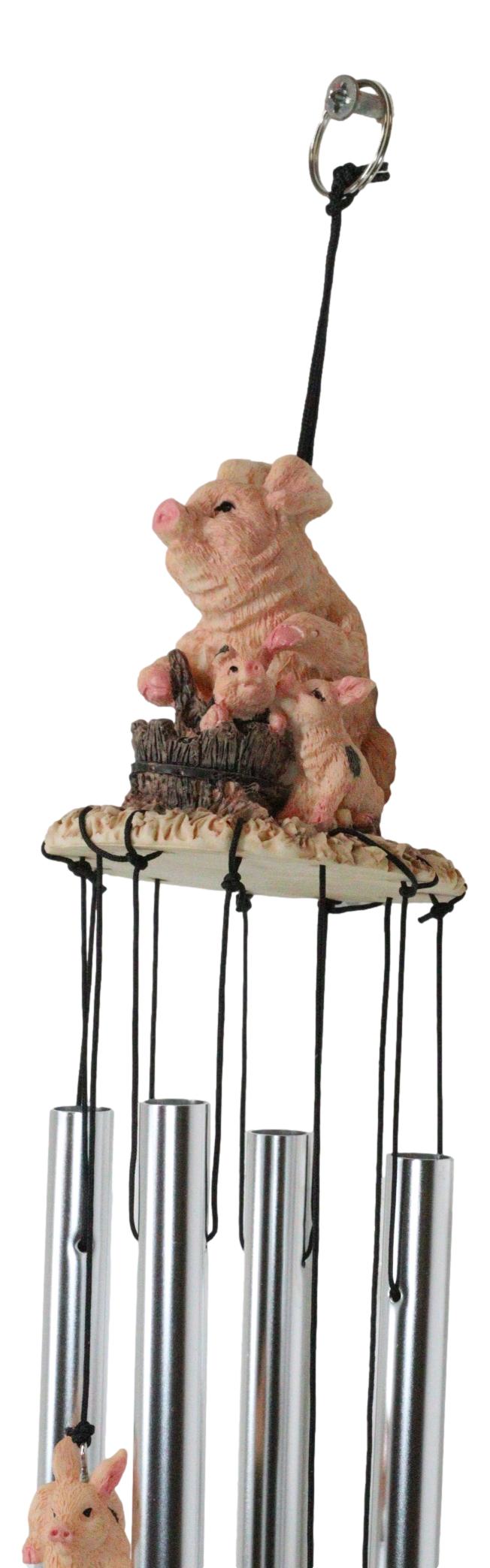 Mother Goose Nursery Rhymes Miss Piggy Pig with Piglets Family Wind Chime
