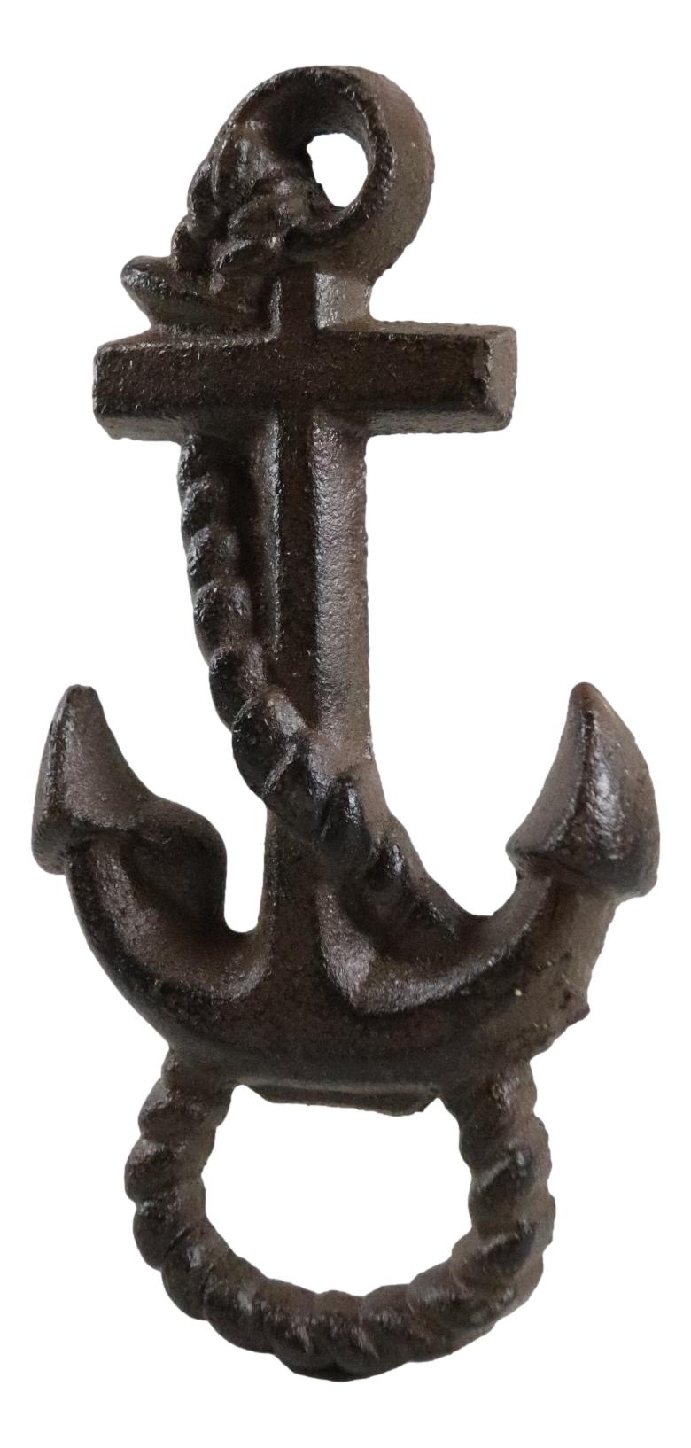 Set Of 2 Rustic Solid Cast Iron Nautical Ship Anchor Hand Beer Bottle Openers