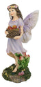 Whimsical Enchanted Garden Butterfly Fairy Carrying A Basket Of Apples Figurine