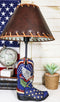 American Hero Fire Fighters Fireman Boots Desktop Table Lamp With Laced Shade