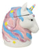 Sacred Purity White Unicorn With Rainbow Mane Horn Ceramic Cookie Jar Figurine