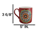 Red Muladhara Root Chakra Zen Flower Of Life Mandala Circle Ceramic Mug Cup