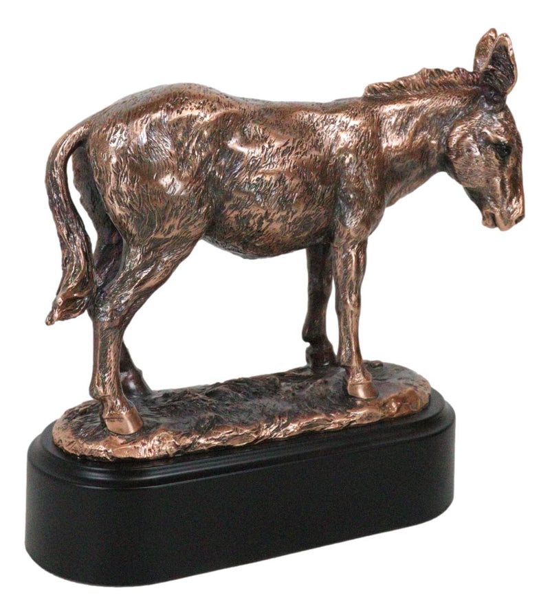 Rustic Western Farmhouse Ass Donkey Mule Electroplated Bronze Resin Figurine