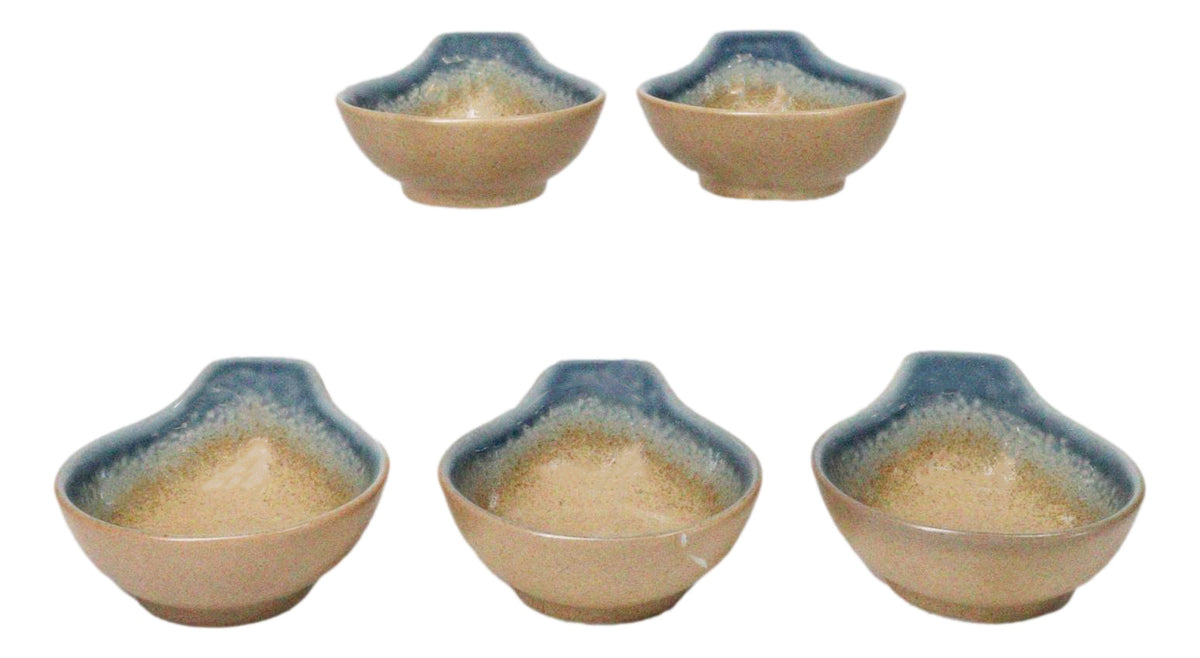 Pack Of 5 Blue River Ao Nagashi Small Ponzu Miso Soup Bowls With Handle 5oz