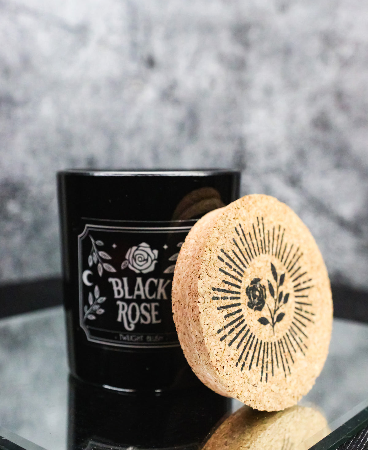 Wicca Midnight Ritual Black Rose Twilight Blush Pillar Candle Home Fragrance