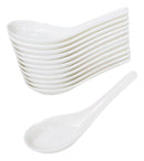 Contemporary High Gloss White Melamine Asian Soup Spoons Pack Of 12 Set