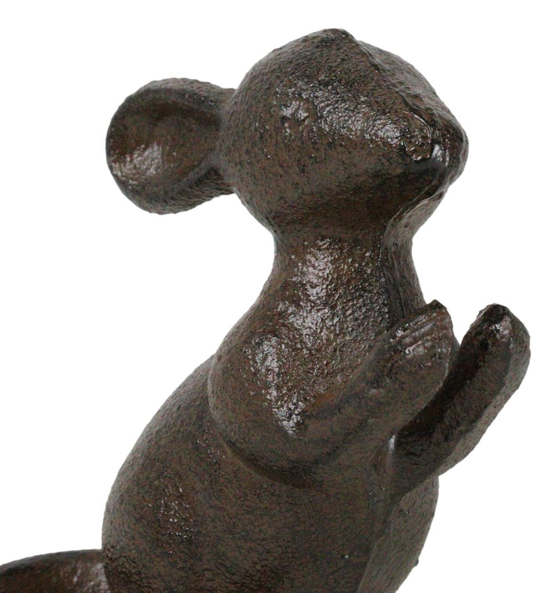 Pack Of 2 Cast Iron Whimsical Standing Mouse Decorative Pen Holder Sculptures