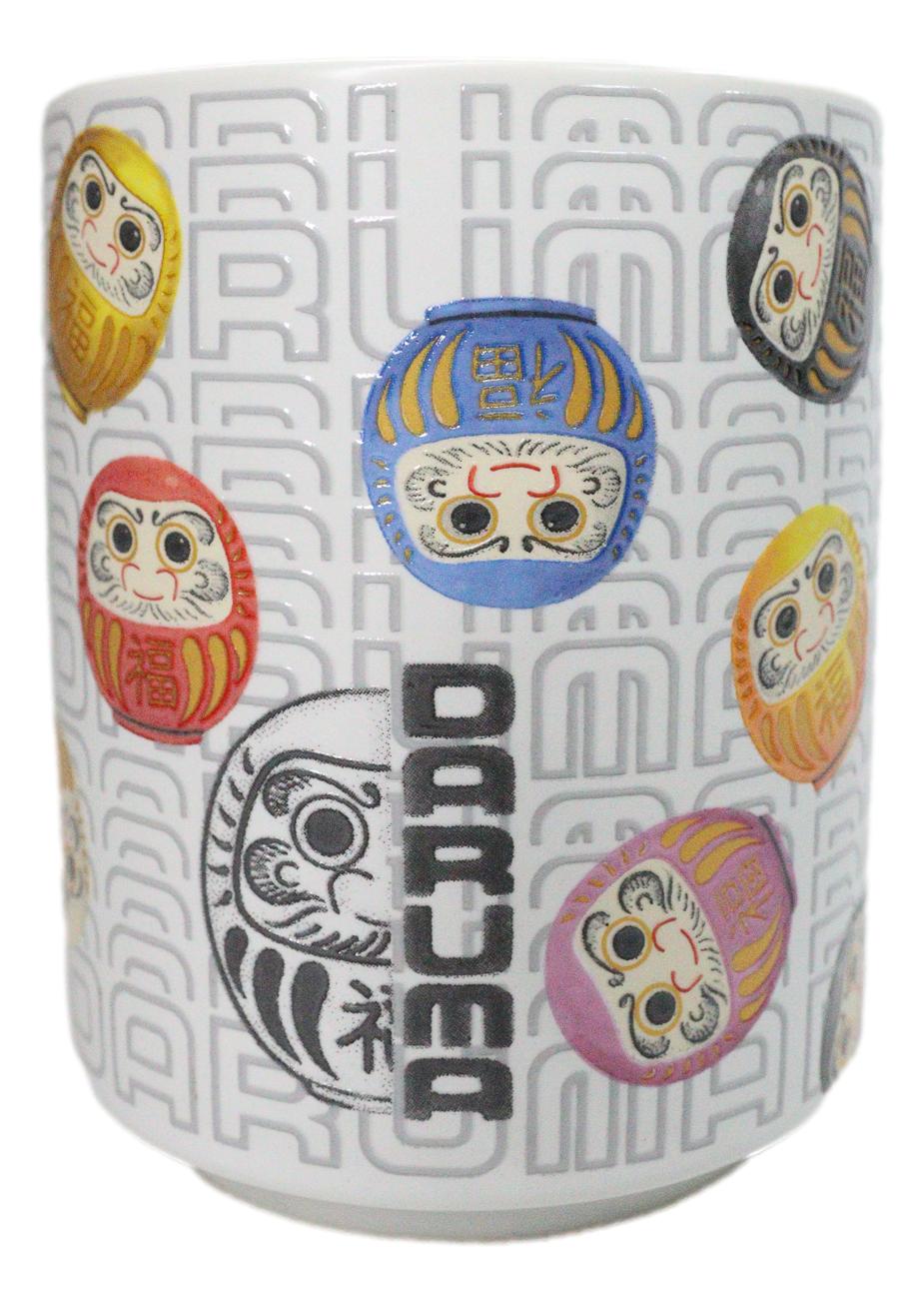 Japanese Icons Daruma Talisman Of Luck And Perseverance Textured Mug Cup 11oz