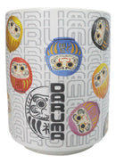 Japanese Icons Daruma Talisman Of Luck And Perseverance Textured Mug Cup 11oz