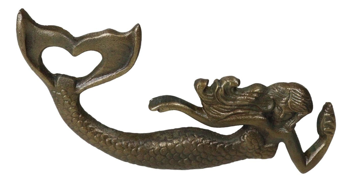 Rustic Cast Iron Metal Sea Coastal Siren Mermaid Hand Beer Bottle Cap Opener