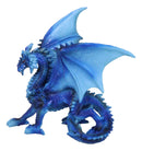 Ancient Guardian Blue Water Elemental Ice Frozen Azure Dragon Prowling Figurine